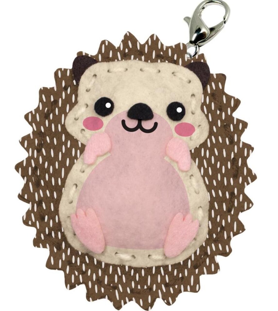 DIY Sew Cute Hedgehog Kids Beginner Felt Backpack Clip Sewing Kit